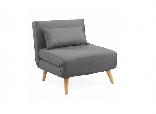 Fauteuil convertible en tissu gris TONKA
