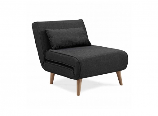 Fauteuil convertible en tissu gris anthracite TONKA