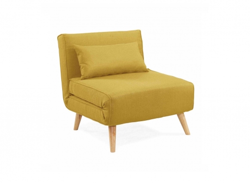 Fauteuil convertible en tissu jaune TONKA